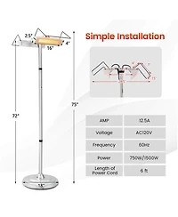 Gouun 1500W Standing Electric Heater with Double-sided Heating