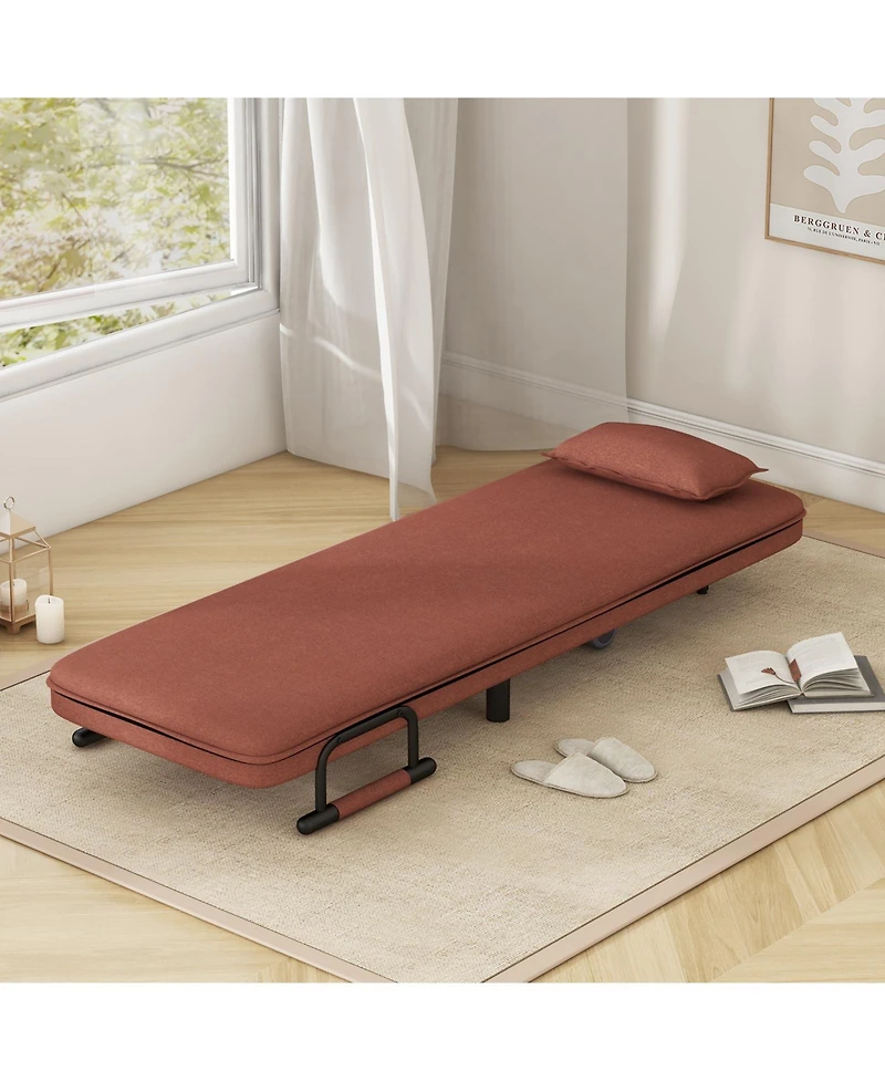Gouun 3-in-1 Convertible Sofa Bed with 5-Position Adjustable Backrest and Lumbar Pillow