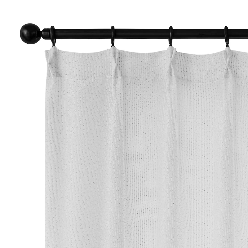 Awesome Home Madison Pinch Pleat Single Curtain Panel with Hooks and Rings, 38"X84"