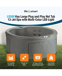 LifeSmart Key Largo Hot Tub Spa with 110 Volt Plug and Play and Led Light, Taupe