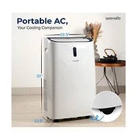 SereneLife Portable Air Conditioner, 14000 Btu, Dehumidifier & Fan Modes
