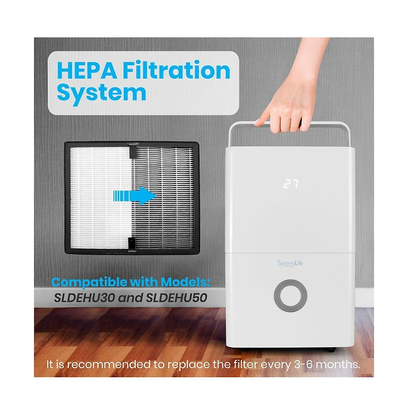 SereneLife Dehumidifier Active Filter, Compatible with SLDEHU30 & SLDEHU50