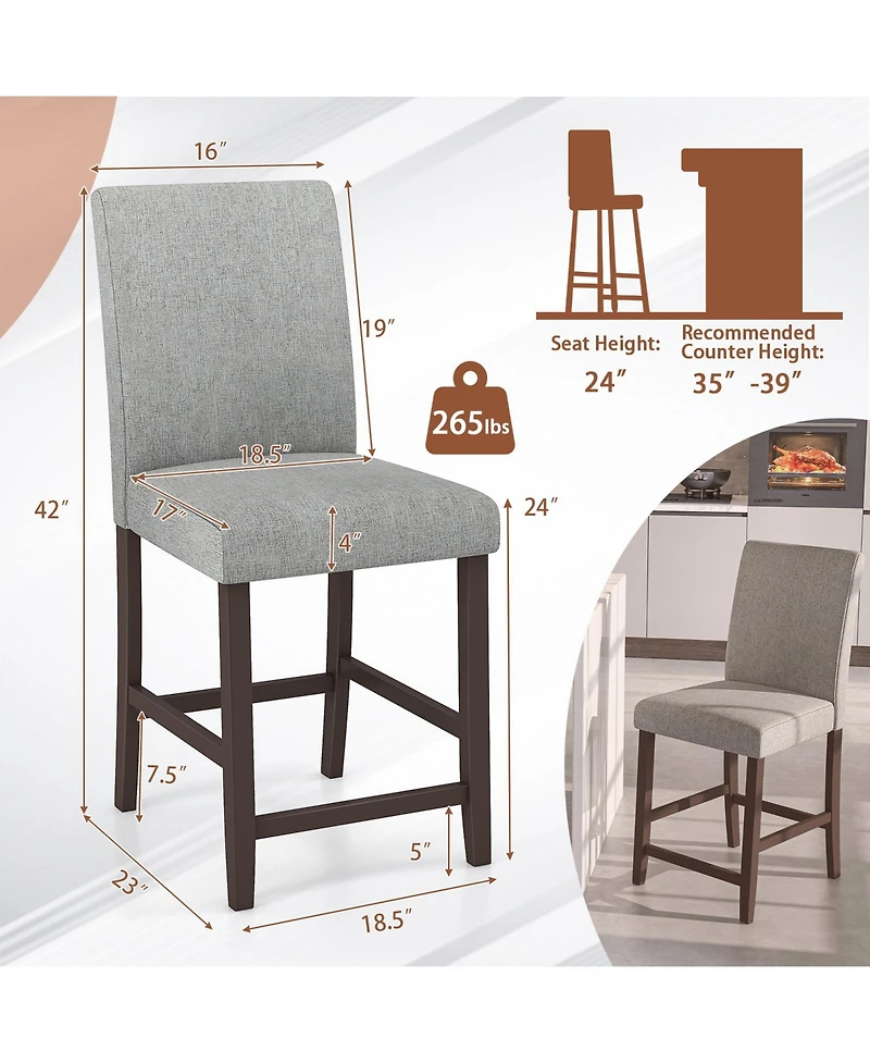 Gouun 25 Inch Counter Height Set of 2 Bar Stools