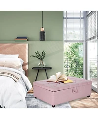 Gouun Folding Ottoman Sleeper Bed with Mattress for Guest Bed and Office Nap