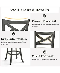 Gouun 31 Inch Swivel Bar Stools Set of 2 with Hollow Back and Soft-padded Seat-31 inches