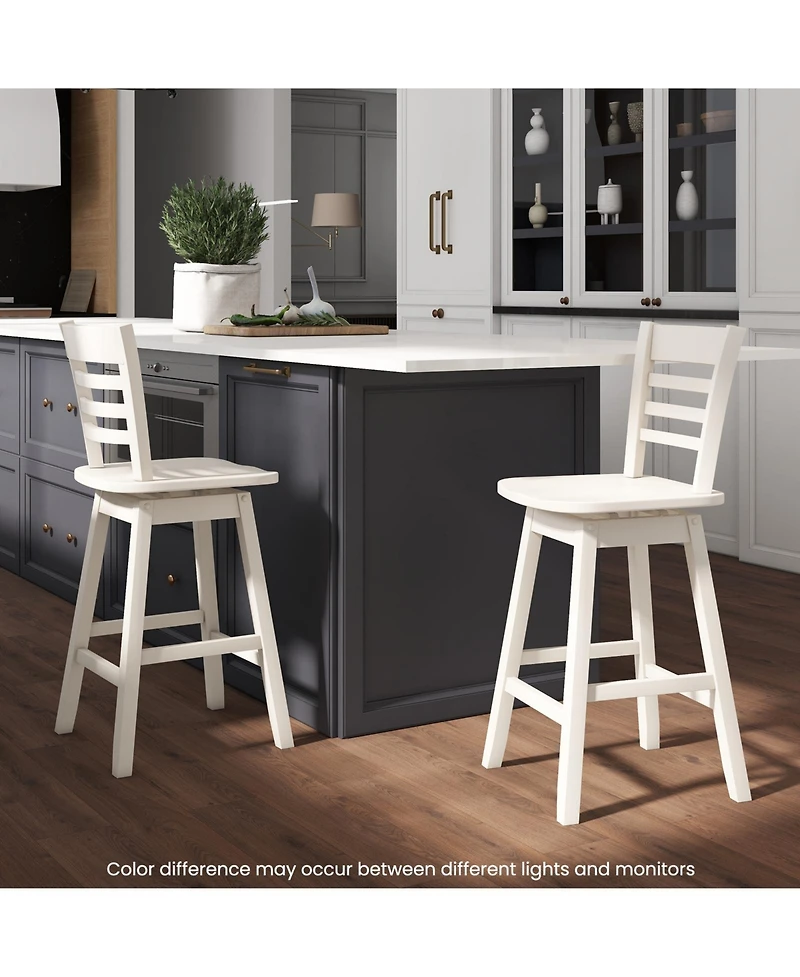 Gouun Counter Height Barstools Set of 2 with Footrest for Kitchen Island Bar