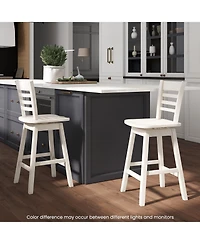 Gouun Counter Height Barstools Set of 2 with Footrest for Kitchen Island Bar