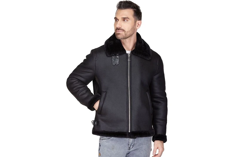 Braveman Men's Faux Shearling Bomber Jacket