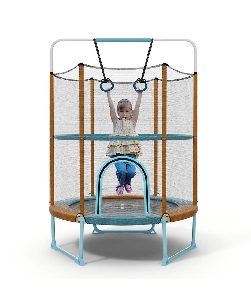 Gouun 60 Inch Trampoline with Gymnastic Bar and Rings for Kids