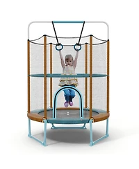 Gouun 60 Inch Trampoline with Gymnastic Bar and Rings for Kids