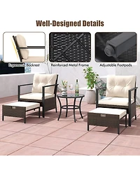Gouun 4 Piece Outdoor Furniture Set with Glass Topped Table