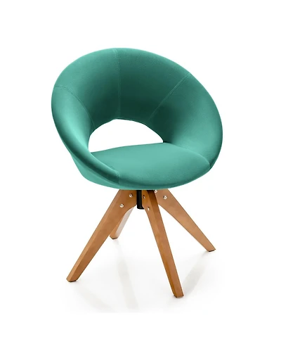 Gouun Swivel Accent Chair with Oversized Upholstered Seat for Home Office