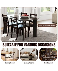 Gouun Set of 2 Wood Dining Chairs with Solid Rubber Wood Legs