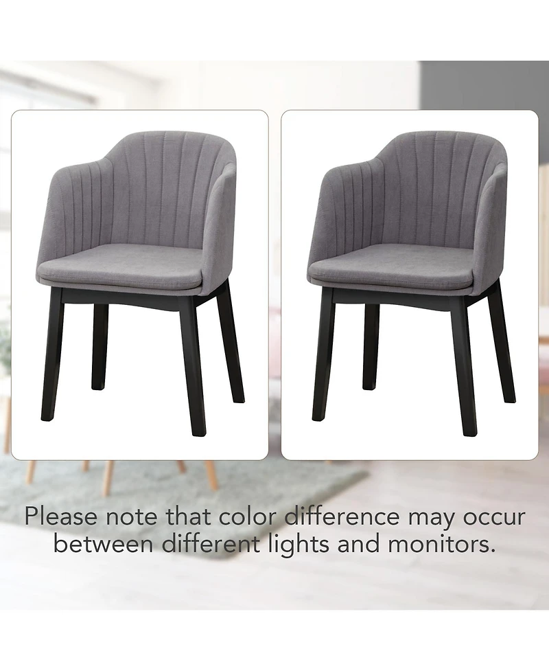 Gouun Upholstered Velvet Accent Modern Dining Chairs Set of 2 with Curved Backrests