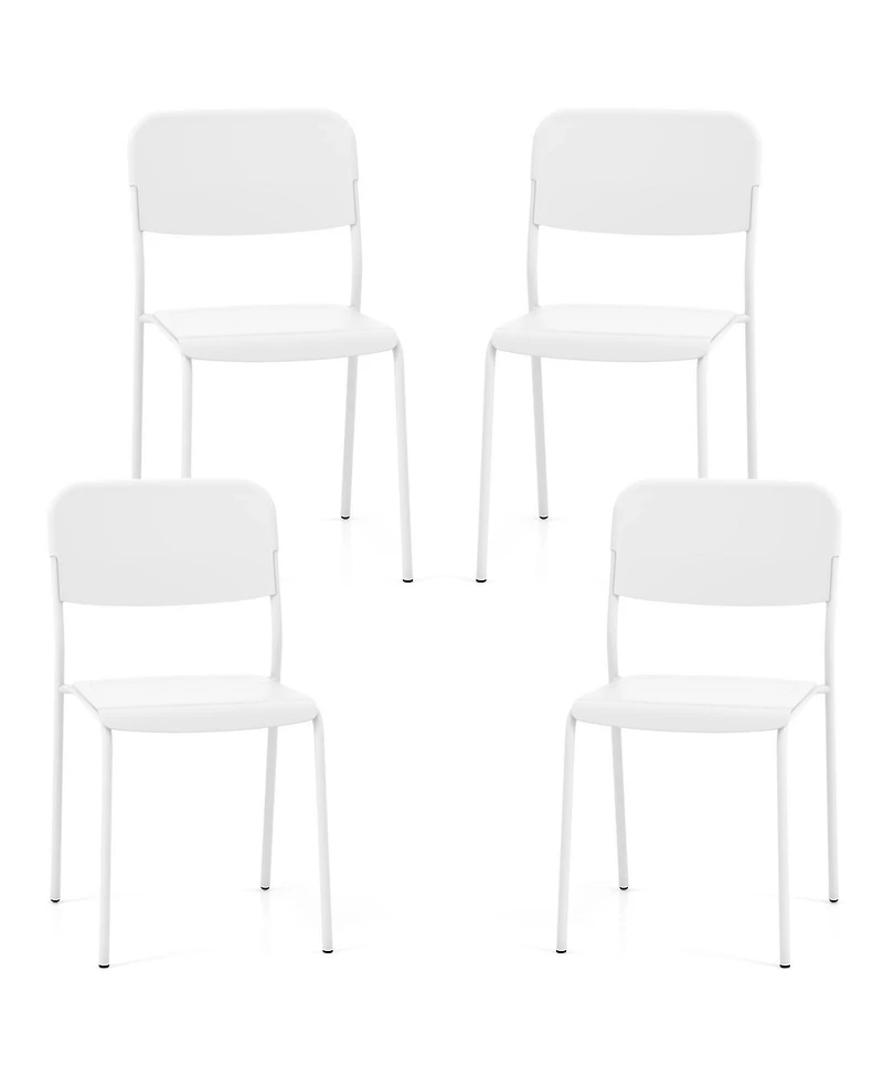 Gouun Modern Dining Chairs Set of 4 with Tilted Backrest and Sturdy Metal Legs