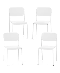 Gouun Modern Dining Chairs Set of 4 with Tilted Backrest and Sturdy Metal Legs