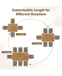 Gouun Extendable Dining Table with Rubber Wood Legs for 4-8 People
