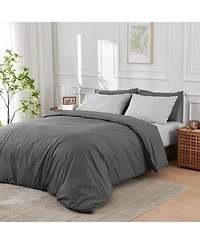 Doz by Sijo Doz 100% Long Staple Percale Cotton Duvet Cover Set, Hotel Cool Crisp, Breathable, Durable