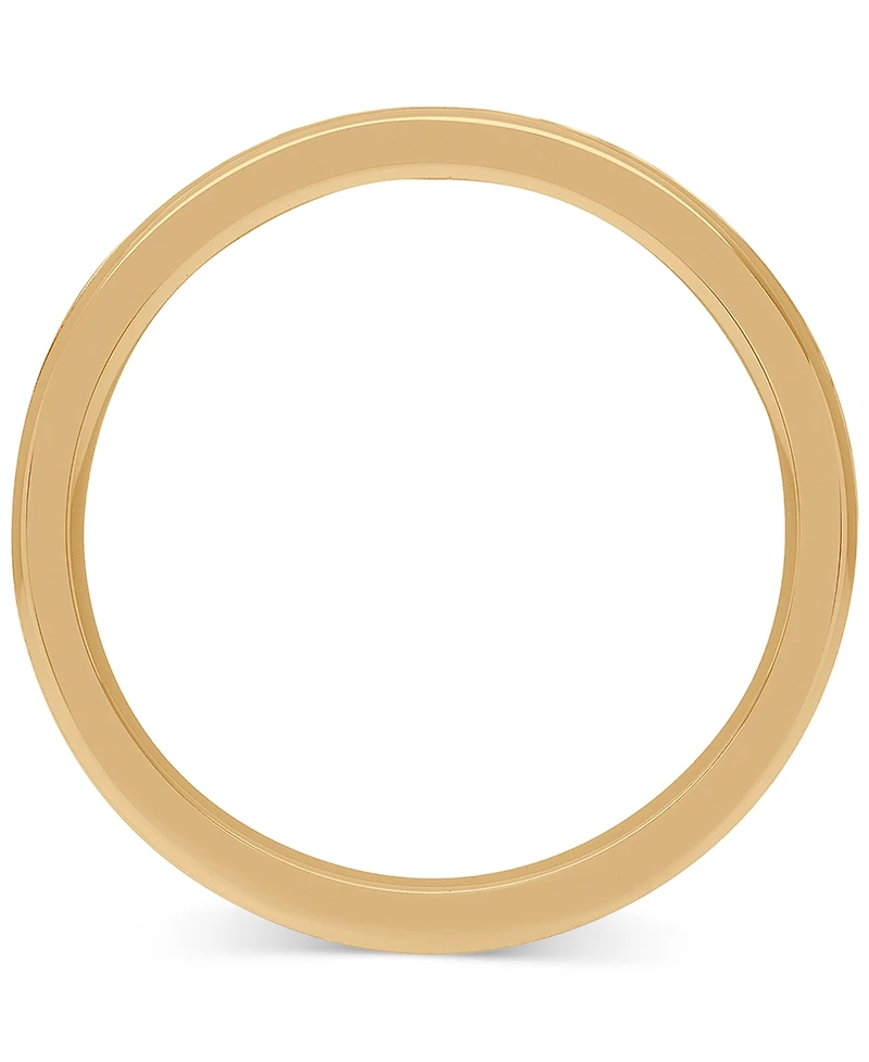 Men's Two-Tone Low Dome Textured Wedding Band Sterling Silver & 18k Gold-Plate