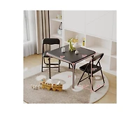 Boys and Girls Folding Table and Chair Set of 3, Featuring a Portable Table and Chairs with Ssoft Pu Cushions. No Assembly is Required, Perfect for Ea