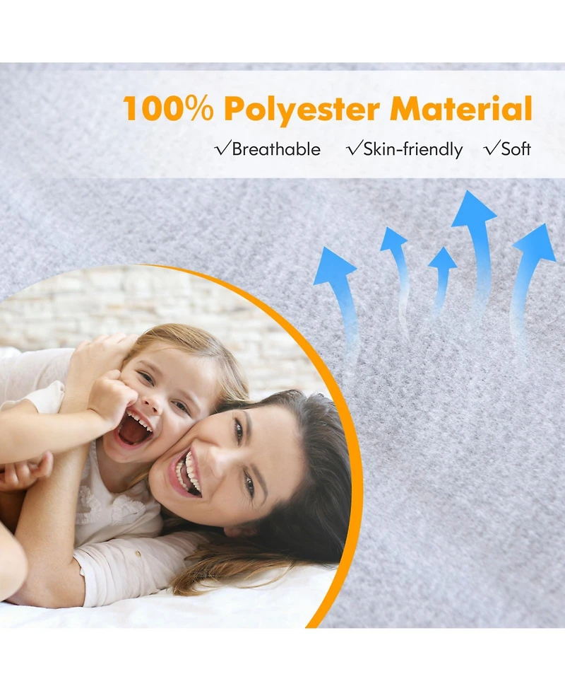 Gouun Safe Electric Heated Mattress Pad with 4 Size 8 Temperature 10-Hour Timer-Queen size