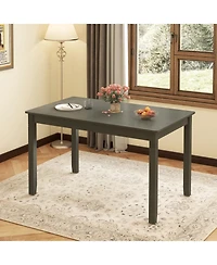 Gouun 48-Inch Wooden Dining Table for 4 People Rectangular Kitchen Table with Rubber Wood Legs