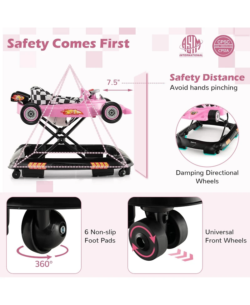 Gouun Convertible Baby Walker with 3 Adjustable Height Settings