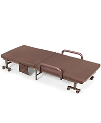 Gouun Adjustable Guest Single Bed Lounge Portable Wheels