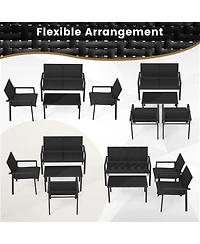 Gouun 4 Pieces Patio Furniture Set with Heavy Duty Galvanized Metal Frame