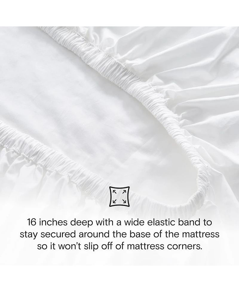 Doz by Sijo Doz 100% Gots Certified Organic Percale Cotton Sheet Set, Hotel Crisp Cool, Breathable