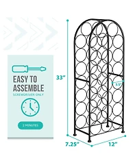 Sorbus 23-Bottle Bordeaux Chateau Wine Rack - Elegant Storage, Timeless Style, Optimal Freshness for Your Wine Collection (Black)