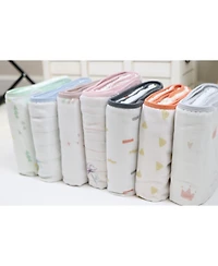 GooseWaddle Toddler Triangles and Mint Oversized Bamboo Muslin Quilted Blanket