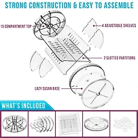Sorbus 360 Rotating Makeup Organizer - Spinning cosmetics organizer, Adjustable Shelves for Make Up, Perfume & more