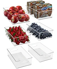 Sorbus Pack Medium Stackable Clear Storage Bins with Handles- for Kitchen Pantry