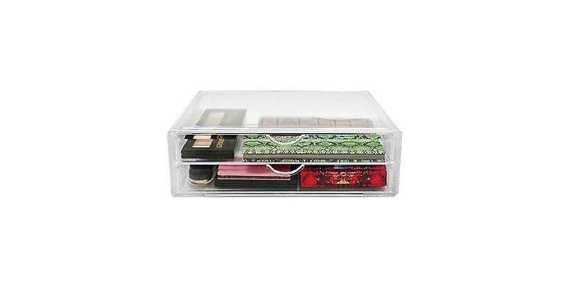 Sorbus 2 Clear Large Stackable Acrylic Drawers - for Organizing Make up, Nail Polish, Hair Accessories, and Beauty Supplies