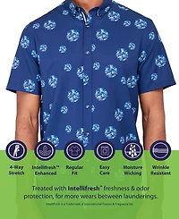 Society of Threads Men's Regular Fit Non-Iron Performance Stretch Solid Button-Down Shirt