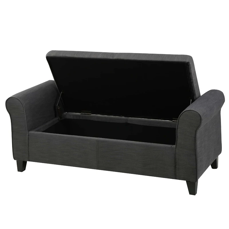 50” Armed Storage Bench,Upholstered Ottoman for Bedroom,Living Room, or Entryway-The Pop Home
