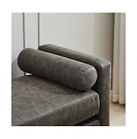 66" Upholstered Bench Daybed Ottoman with Wood Legs for Bedroom, Living Room, Entryway-The Pop Home