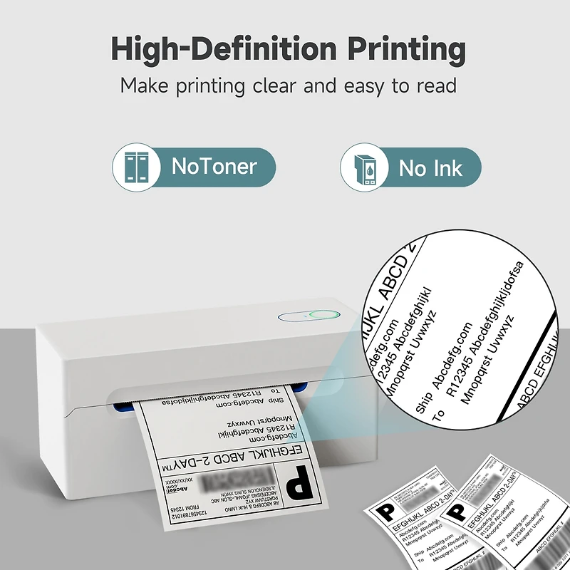 Polono Bluetooth Thermal Shipping Label Printer, Wireless 4x6 Shipping Label Printer for Small Business, Support Android, iPhone, Windows, and Mac, Wi