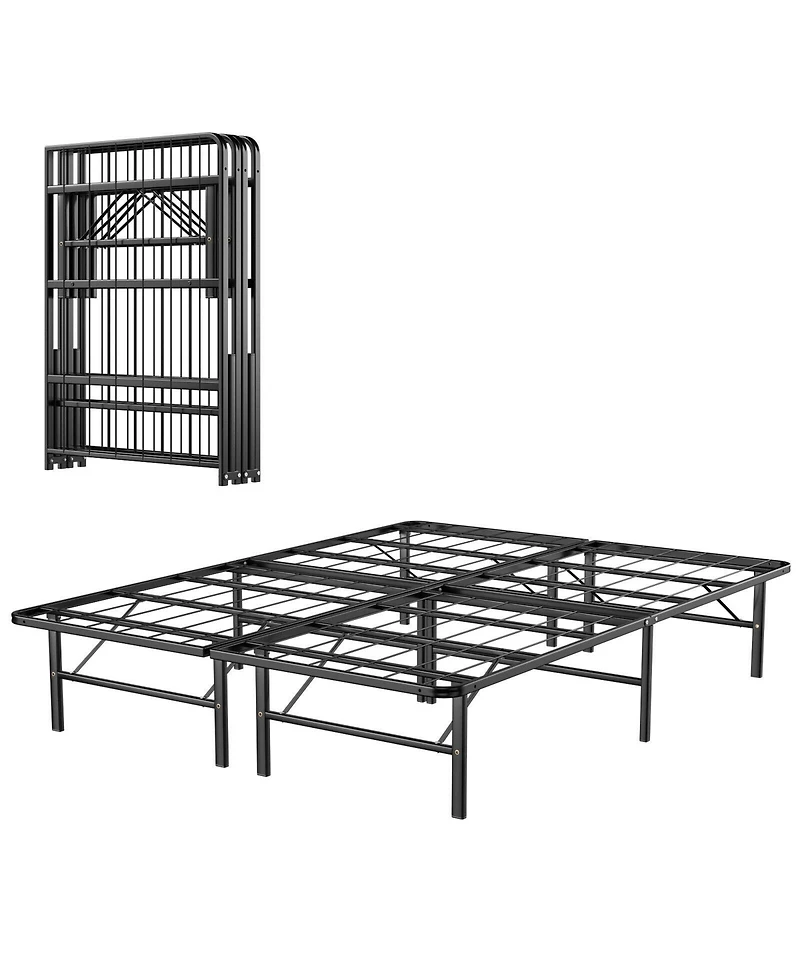 Gouun Queen Size Foldable Metal Platform Bed with Tool-Free Assembly-Queen size