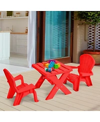 Gouun 3-Piece Plastic Children Play Table Chair Set