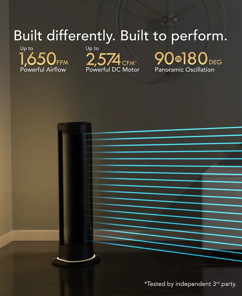 Vornado 39" Ara Oscillating Tower Fan with Ambient Light and Remote
