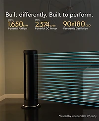 Vornado 39" Ara Oscillating Tower Fan with Ambient Light and Remote