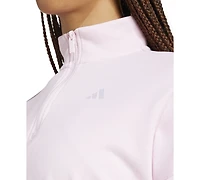 adidas Women's Essentials Small Logo French Terry Quarter Zip Top
