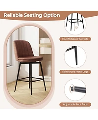 Gouun 27 Inch Swivel Bar Stool Set of 2 Counter Height Chair with Padded Seat
