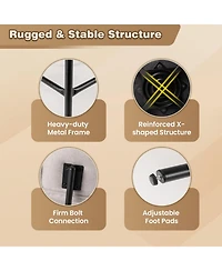 Gouun 25 Inch 2-Piece Modern Upholstered Bar Stools with Back and Footrests