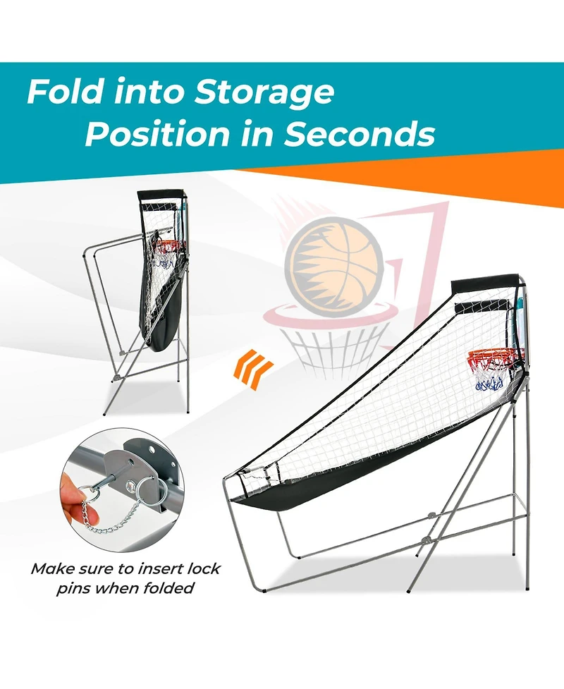 Gouun Dual Shot Basketball Arcade Game with 8 Game Modes and 4 Balls