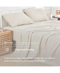 Doz by Sijo 100% Long Staple Cotton Sheet Set, Classic Percale, Hotel Cool Crisp, Breathable, Durable