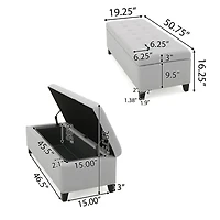 Modern Storage Ottoman, Multipurpose Footstool & Bench-The Pop Home