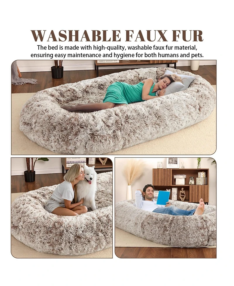 gaomon Human Sized Dog Bed for Adult People,71"x43.3"x10" Large Dog Bed